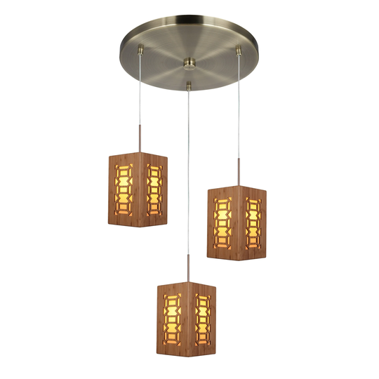 Woodbridge Lighting Light House 3-light Triune Bamboo Mini-pendant cluster