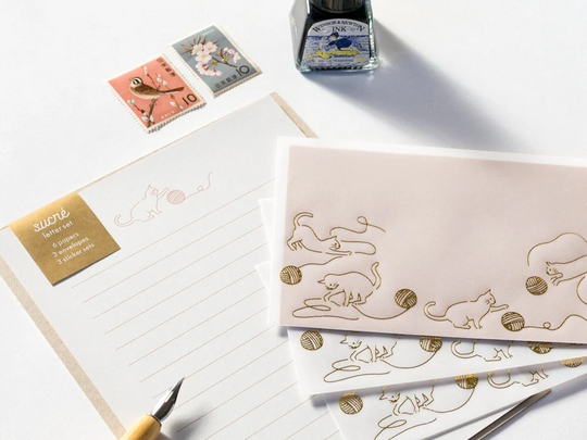 Transparent Stationery Set -Sucre "Cat" - By El Commun/Matoka Brand Made in Japan