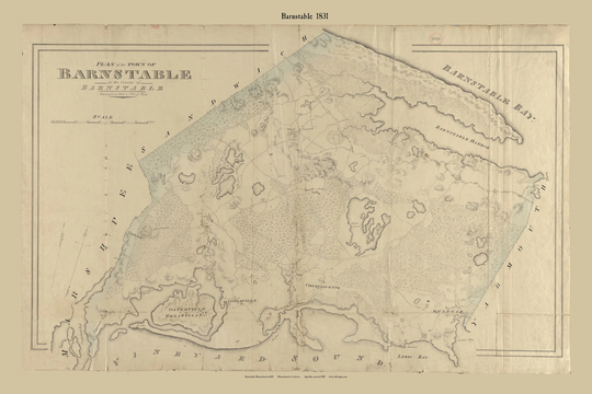 Barnstable 1831 Town Plan - Old Roads Reprint Restored Massachusetts Archives Ma
