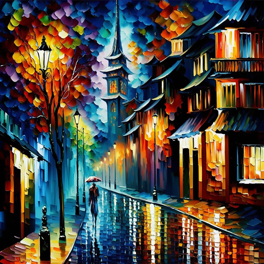 Designart 'Colorful City In Japon' Cityscapes Framed Canvas Art Print