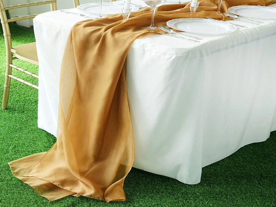 Gold Chiffon Table Runner 29"x120"