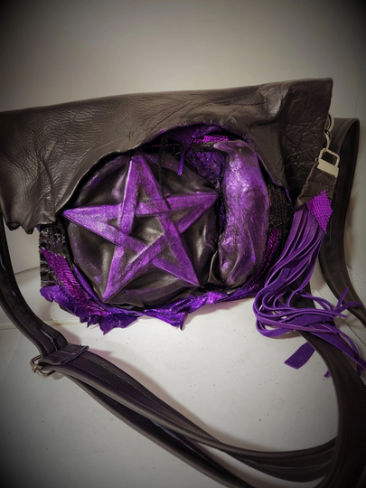 Leather Raven & Pentacle Bag