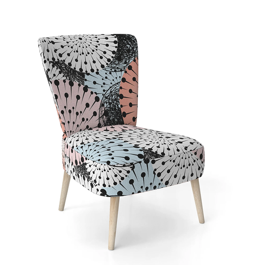 Designart 'Retro Abstract Flower Design I' Upholstered Mid-Century Accent Chair