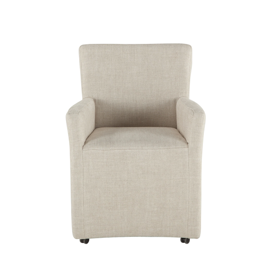 Lily Off-White Linen Dining Chair