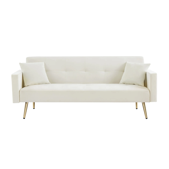 Velvet Convertible Folding Futon Sofa Bed , Sleeper Sofa Couch
