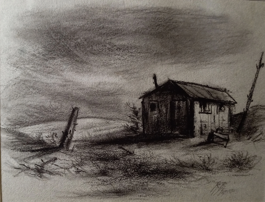 Reynolds Beal "Atlantic City - New Jersey 2", Pencil On Light Blue Paper, Dated 1890, Initialed in Pencil. | Free Shipping