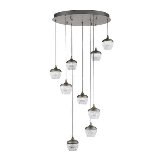 Arika 45-watt Integrated LED 9-light Pendant Pan
