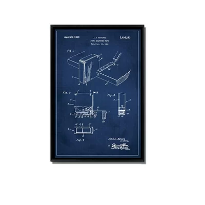'Measuring Tape Patent' Framed Graphic Art Print on Canvas