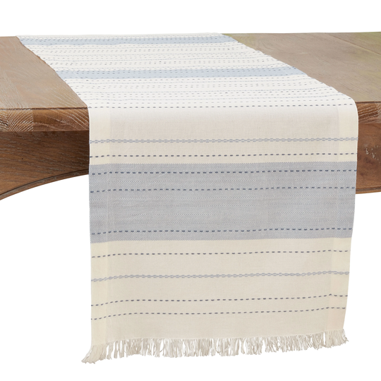 Table Runner With Striped Dobby Design - 14"x72"
