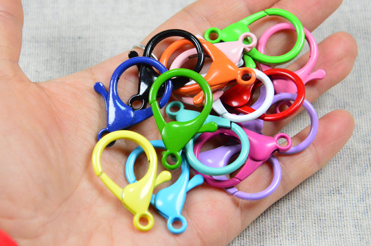 10Pcs Assorted Color Metal Lobster Clasp, Large Lobster Claw Clasp Keychain Key Ring Hook, Choose Your 23x34mm
