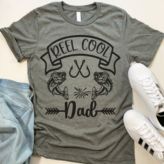 Father's Day Shirt. Dad Fishing Fisherman Trout Birthday Gift. Reel Cool