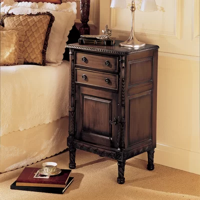 Cleon 2 - Drawer Solid Wood Nightstand in Brown