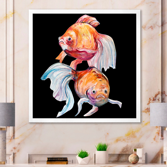 Designart 'Water Color Fish Art II' Tropical Framed Wall Decor