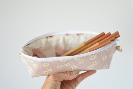 Daisy Boho Pencil Case/Apple Cute Mini Makeup Bag Kids