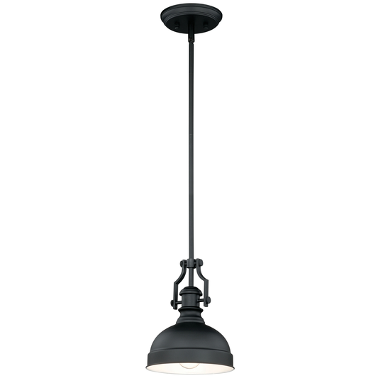 Keenan Bronze Farmhouse Barn Mini Pendant Ceiling Light - 8-in W x 16.25-in H x 8-in D
