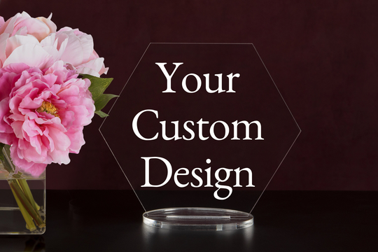 Custom Hexagon Table Numbers With Stand - Clear Acrylic Wedding Table Number Wedding Décor Modern Weddings