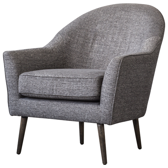 Duncan Grey Fabric/Rubberwood Accent Chair