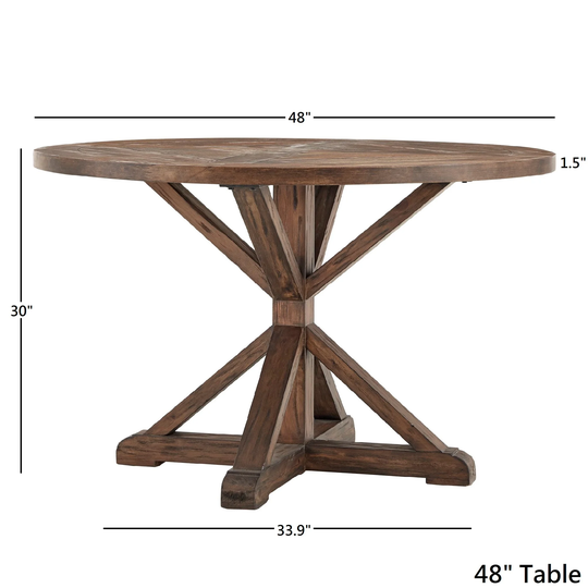 Benchwright Brown Finish Round Dining Table by iNSPIRE Q Artisan