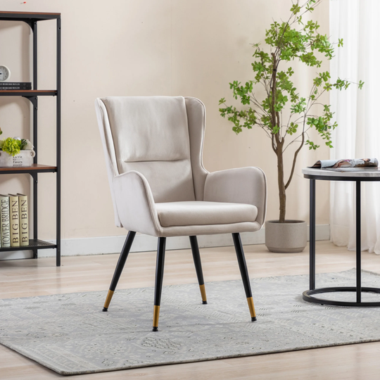 Upholstered Velvet Accent Chair with High Back - 23"Wx19"Dx36"H