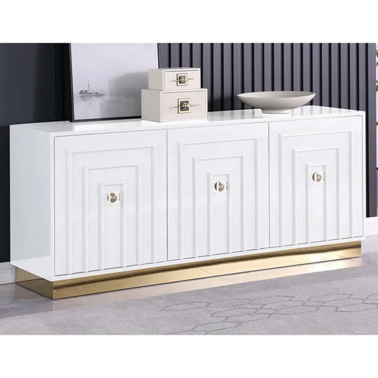Best Master Furniture Lacquer Sideboard with Gold Accents