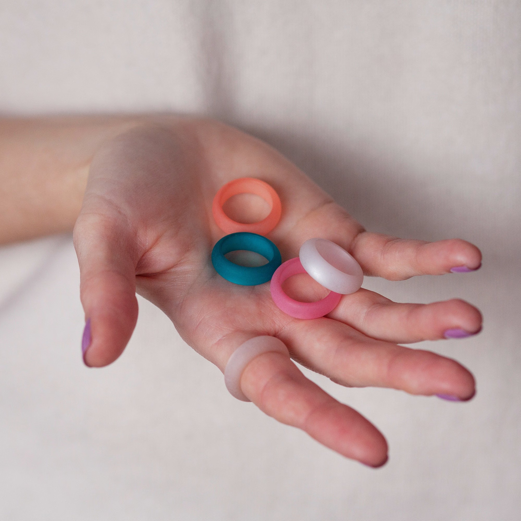 Colorful Chunky Rings Polymer Clay 90S 2000S Jewelry Trends Matte Resin Stacking Ring in Pastel Colors
