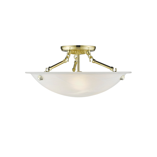 Livex Lighting Oasis 3-Light Polished Brass Ceiling Mount - Polished brass