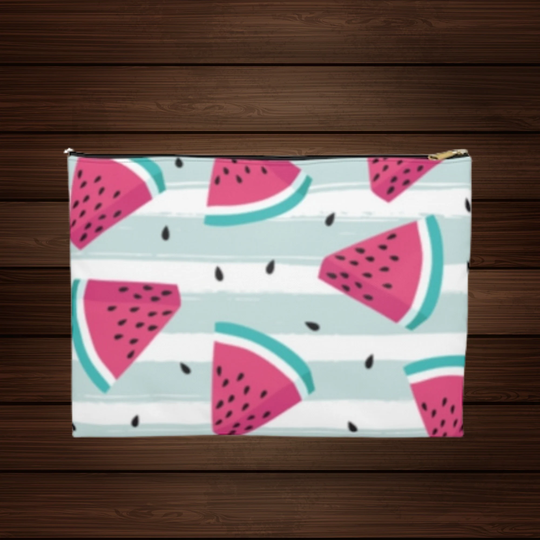 Cute Accessory Pouch, Make Up Bag, Fun Striped Travel Case, Zippered Pencil Bridesmaid Gift, Mom Teacher Gift
