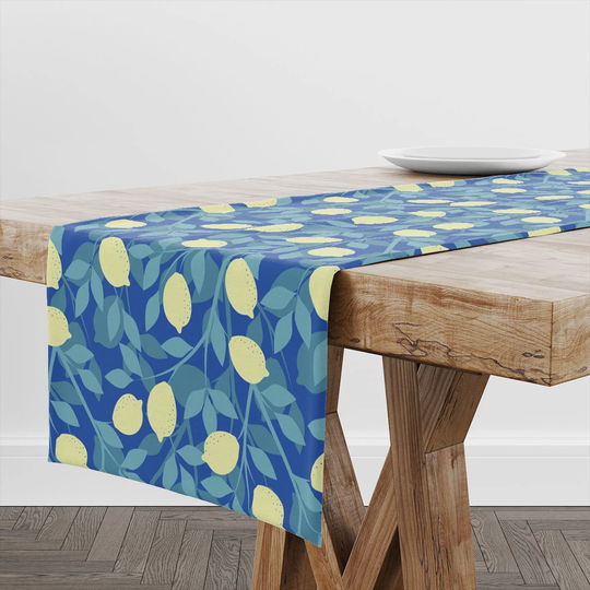 Table Runner Lemon Style | Unique Design Decor High Quality Textile & Print Made in Eu