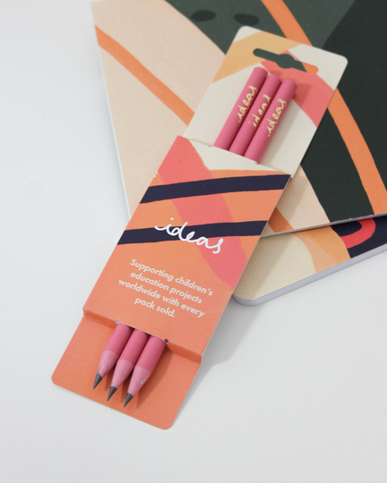 Recycled Orchid Pink Pencils in Idea's Sleeve