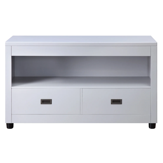 2 Drawers and 1 Open Compartment Wood Sofa Table in Dove Gray