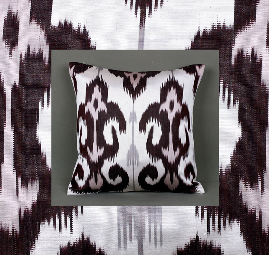 Ikat Pillow Cover Brown, Ikat Sofa Pillow, Ikat Throw 20x20, Ikat Cushion