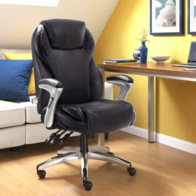 Serta Emery Executive Adjustable Office Chair, Bonded Leather, Black