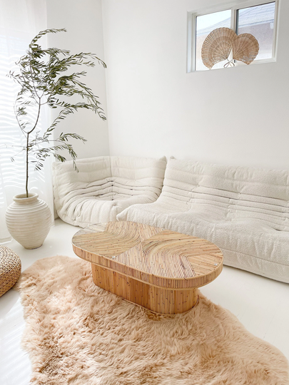 Pencil Reed Rattan Table - The Prism