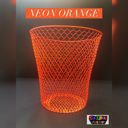 Neon Orange Trash Can - Home Decor - Room Halloween Office Storage & Organization