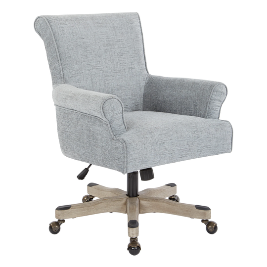 OSP Home Furnishings Megan Office Chair with Grey Wash Wood Base