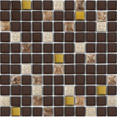 Diamond 1" x 1" Glass/Stone Grid Mosaic Wall & Floor Tile