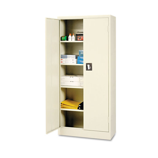 Space Saver Storage Cabinet, Four Shelves, 30 x 15 x 66, Putty - 30" x 15" x 66"