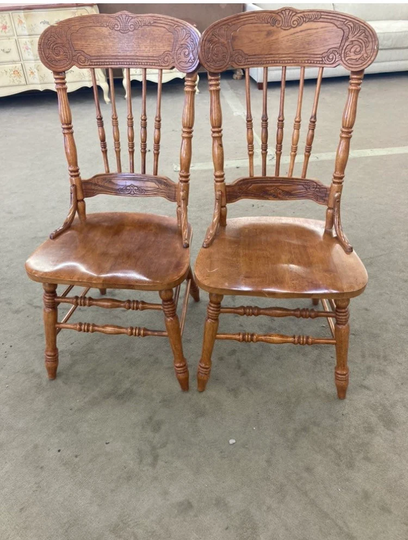 Custom For Ashley Vintage Wood Rustic Dining Chairs Set 2 Unpainted Mis Match