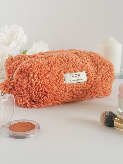 Terry Makeup Bag, Aesthetic Cosmetic Toiletry Travel Pencil Case