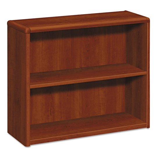 10700 Series Wood Bookcase, Two Shelf, 36 x 13.13 x 29.63, Cognac - 36" x 13.13" x 29.63"