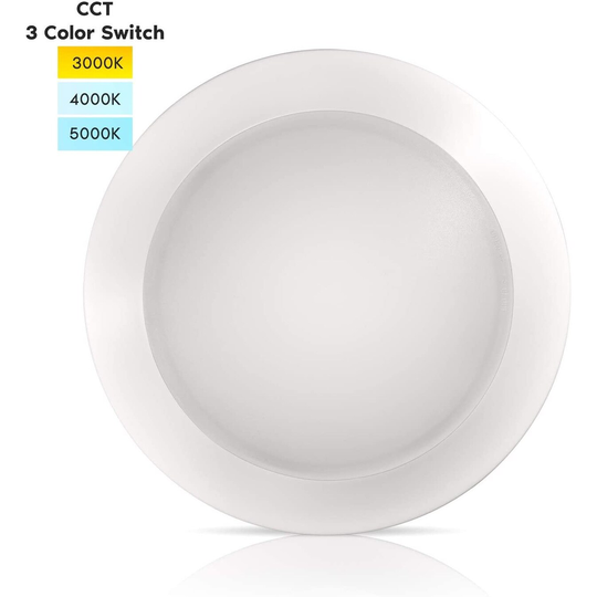 Luxrite 8" Flush Mount LED Disk Lights, 3 Color Selectable 3000K, 4000K, 5000K, 2000lm, Wet Rated, Dimmable, ETL