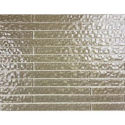 Coastal Style 1" x 12" Polished Glass Pencil Liner Tile Trim