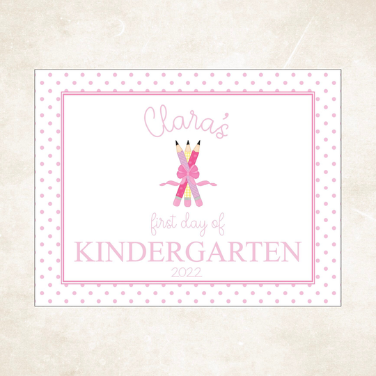 Back To School Sign, Pencil Bow Back To School Bitty Dot Sign