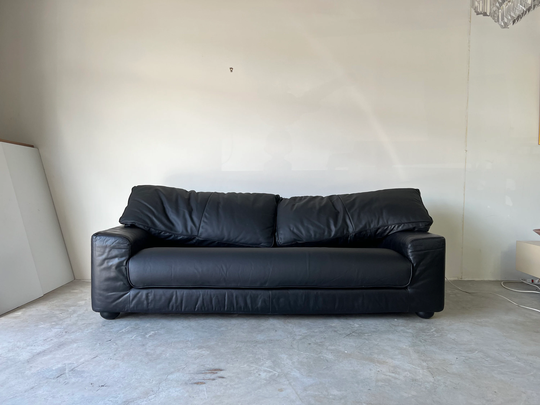 Postmodern - Style Montis Black Leather Sofa