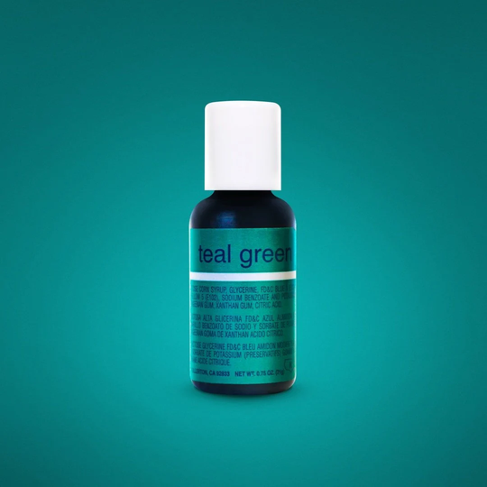 Fast Shipping Teal Green Chefmaster Gel Food Coloring 20Ml, Color