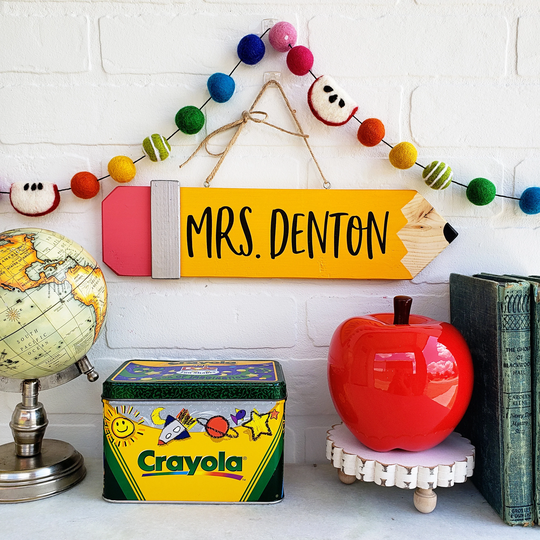 Pencil Teacher Classroom Sign | Personalized Gift