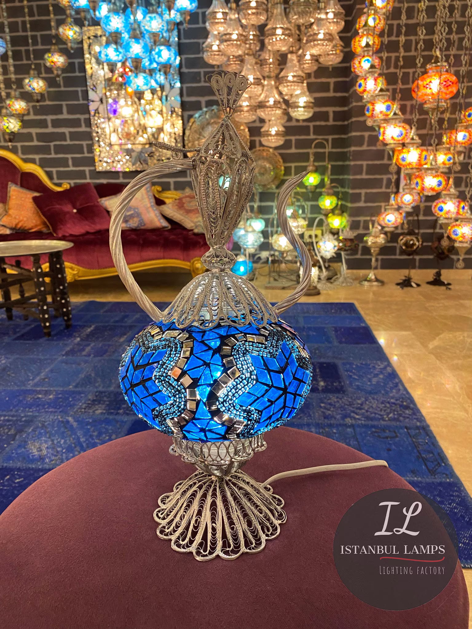 Unique Turkishmoroccan Mosaic Table Lamp | Bedroom Nursery Decor
