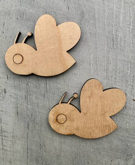 Bee Unfinished Wood Blanks Wooden Bumble Bee Diy Craft
