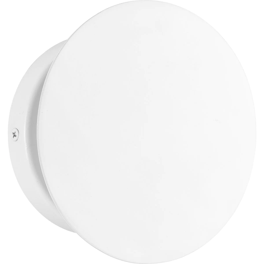 Z-2020 LED Collection 1-Light Satin White Frosted Glass LED Modern Circle Wall Light - 6.25 in x 2.25 in x 2.25 in