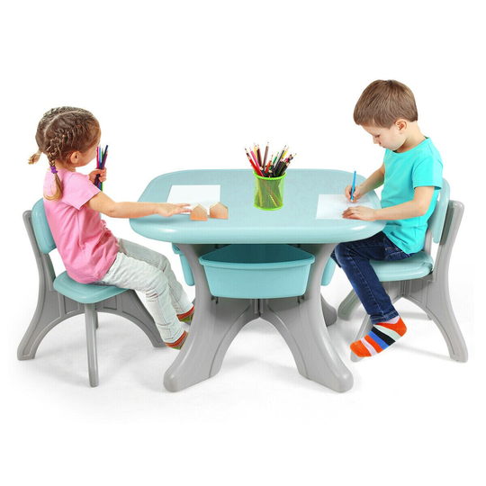 Children Kids Activity Table & Chair Set Play Furniture W/Storage